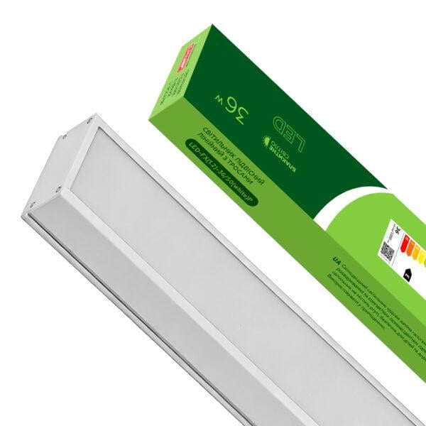 Светильник LED подвесной линейный Eurolamp с тросами 36W 5000K 1,2 м Белый (LED-FX(1.2)-36/50(white)P)