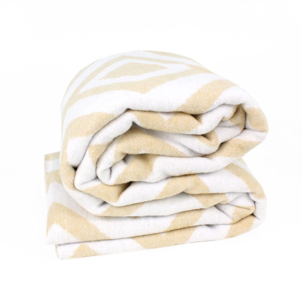 Одеяло байковое 1,5 Белый/Бежевый (0006)