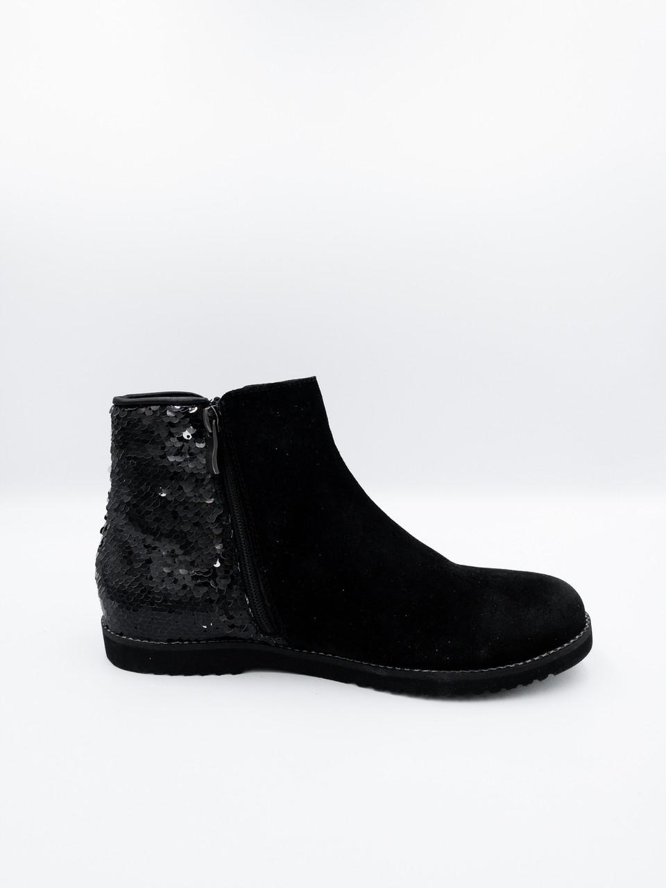 Ботинки кожаные демисезонные женские Bistfor с пайетками р. 36 (87024/46/796) - фото 3 Ботинки кожаные демисезонные женские Bistfor с пайетками р. 36 (87024/46/796) - фото 3