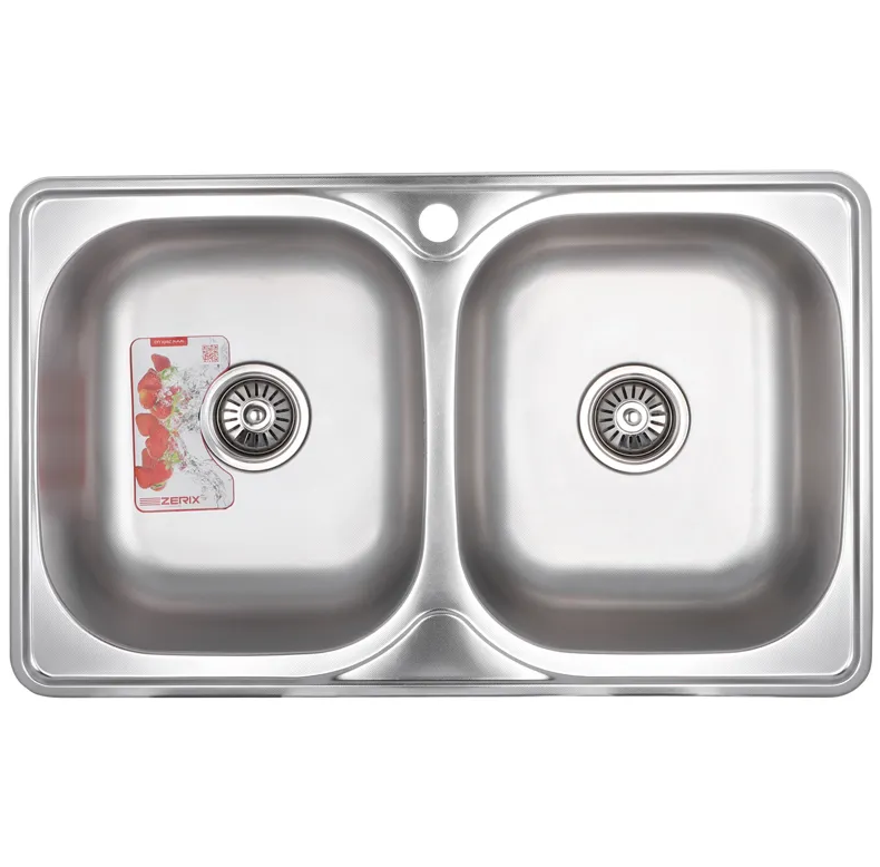 Кухонная мойка Zerix Z7848D-08-180E Double Satin (ZS0578)