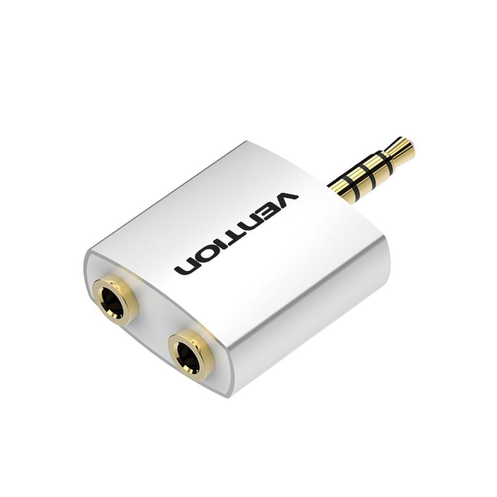 Аудіорозгалужувач 3,5 мм Vention 2х3.5 мм/TRRS/4-pin Сріблястий (BDAW0)