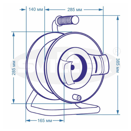 Удлинитель на катушке SVITTEX с выносной розеткой 50 м 2х2,5 мм² (23442994) - фото 2
