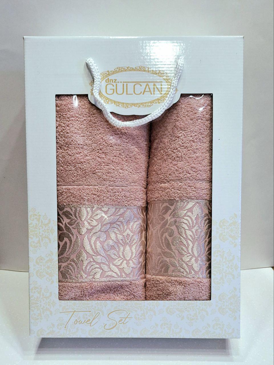 Полотенца подарочные Gulcan Flowers 2 шт. Нежно-розовый (994)