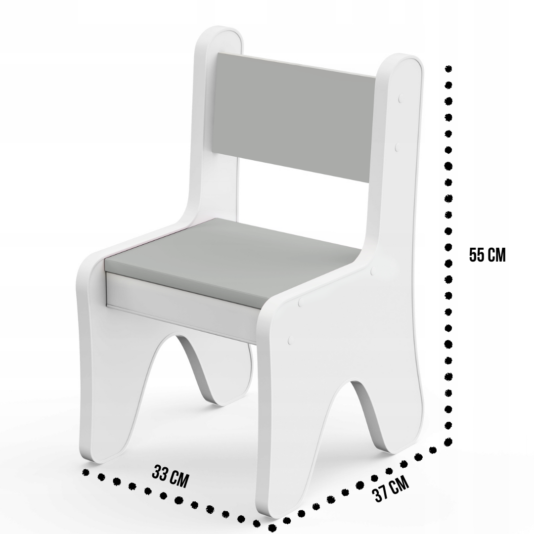 Детский стул для игровой комнаты Tiding Bag 55х37х33 см Белый с серым - фото 2