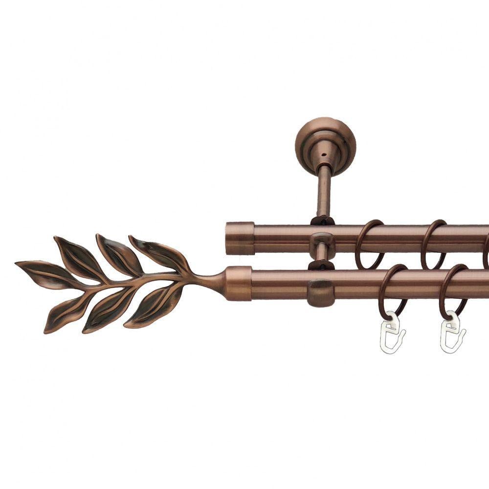 Карниз Orvit Лавр двухрядный гладкий 19/19 мм 300 см Античная медь (00-00012091)