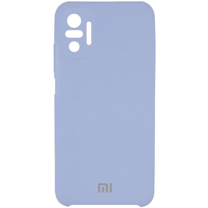 Чехол Silicone Cover Full Camera (AAA) для Xiaomi Redmi Note 10 Pro/10 Pro Max Голубой/Lilac Blue - фото 1