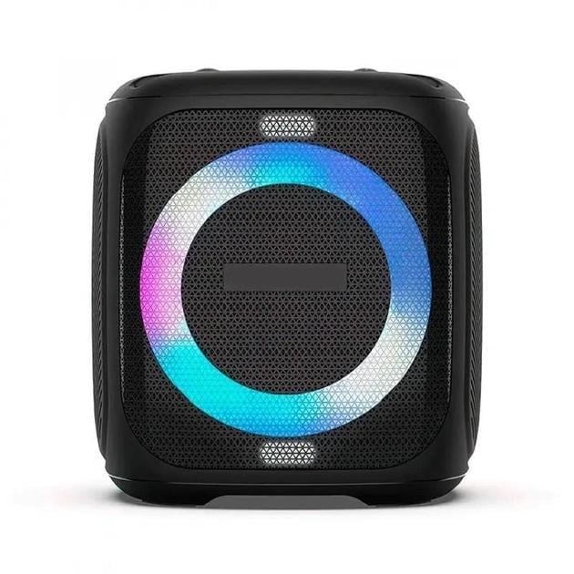 Колонка с 2 микрофонами Party One 80 Вт USB/AUX/FM/Bluetooth Черный (41093-Party ONE)