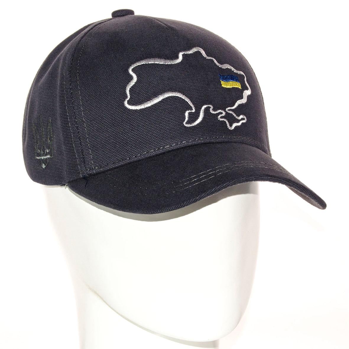 Кепка карта Украины Map BTH22603 хлопковая ткань р. 56-58 Темно-серый