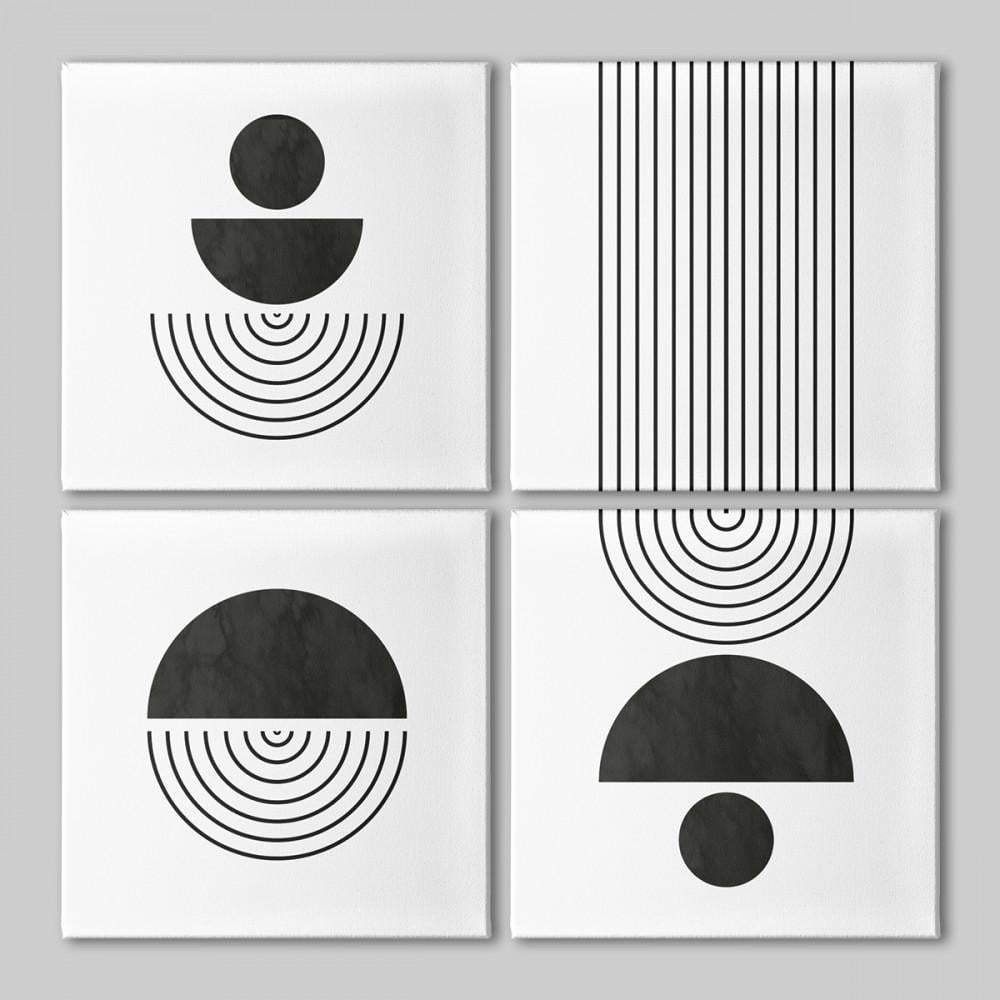Модульная картина Malevich Store Black and White из четырех частей 73x73 см (MK423202)