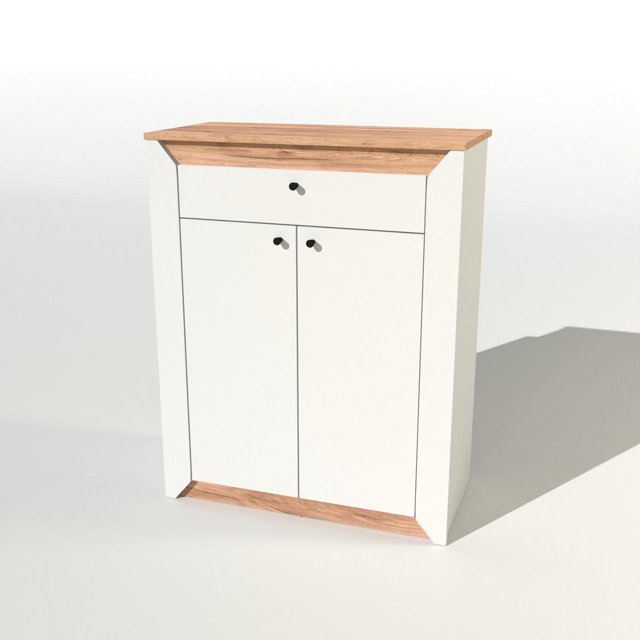 Тумба закритая Эверест Нордик-800 80х38х100 см Белый/Дуб крафт золотой (DTM-5529)