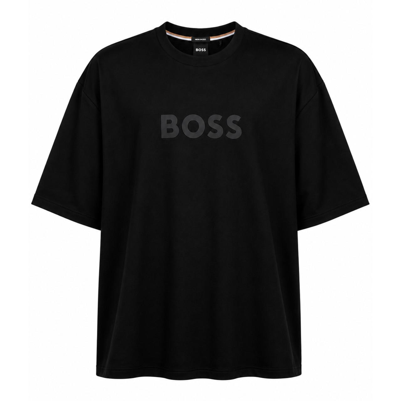 Футболка мужская BOSS Oversize с большим логотипом Premium Casual Черный Футболка мужская BOSS Oversize с большим логотипом Premium Casual Черный