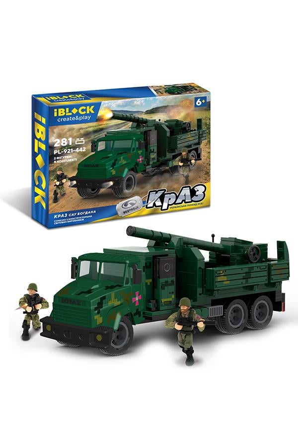 Конструктор IBLOCK Армія КрАЗ САУ Богдана Різнокольоровий (ЦБ 00247160)