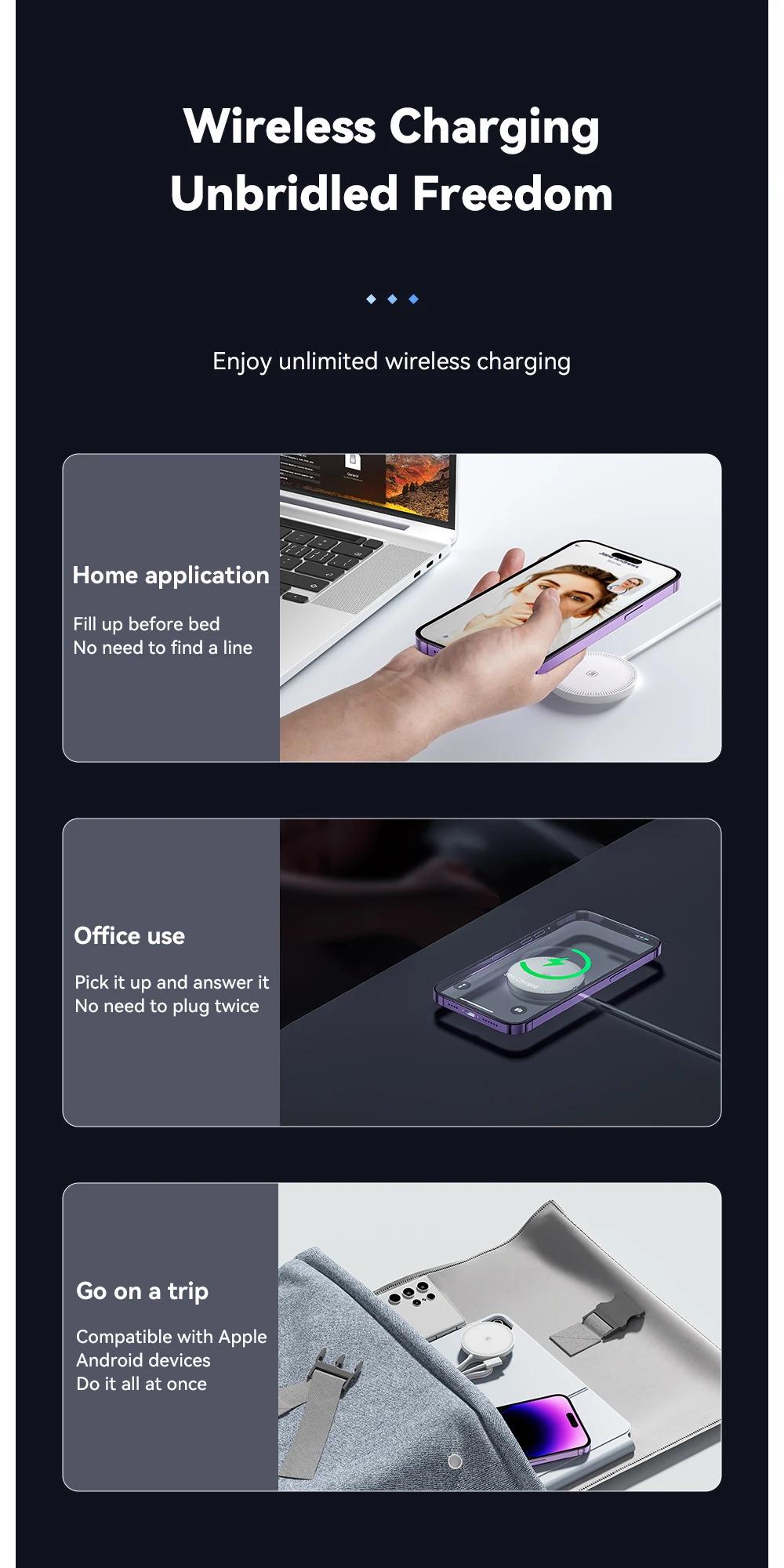 Зарядное устройство беспроводное Essager Qi Magnetic Charger ES-WC07 15W White - фото 9