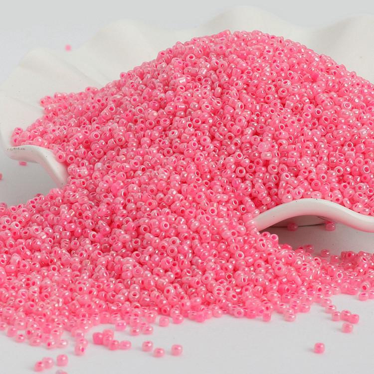 Бісер блискучий 2 мм 50 г Рожевий неон (БР0002л90)