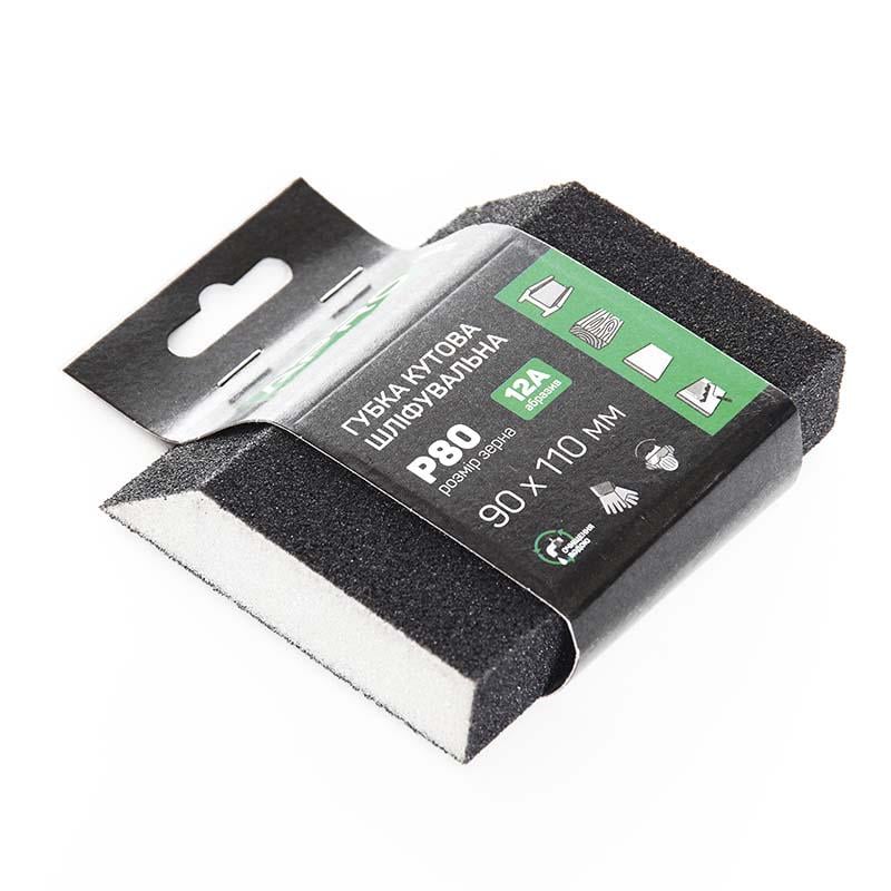 Губка шлифовальная Apro четырехсторонняя угловая P80 (828107)