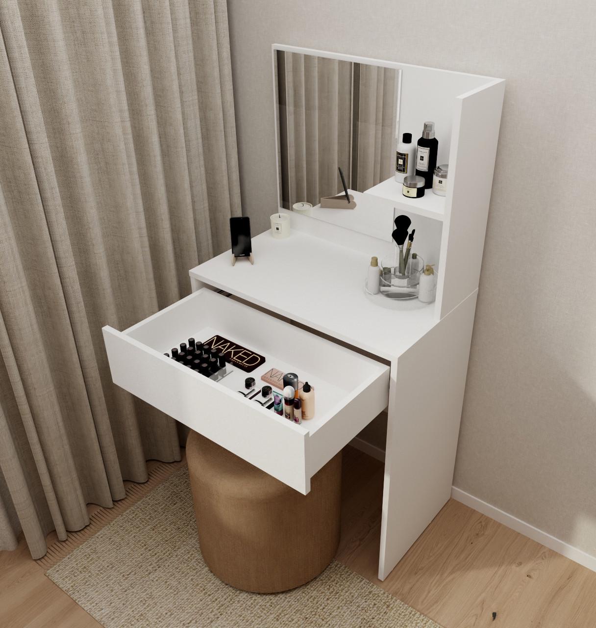 Туалетний столик ДСП ТС-5 із дзеркалом полицями та висувним ящиком Венге (28918319) - фото 4