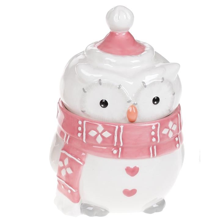 Банка керамічна BonaDi Мудра сова 0,35 л Рожевий (834-308)