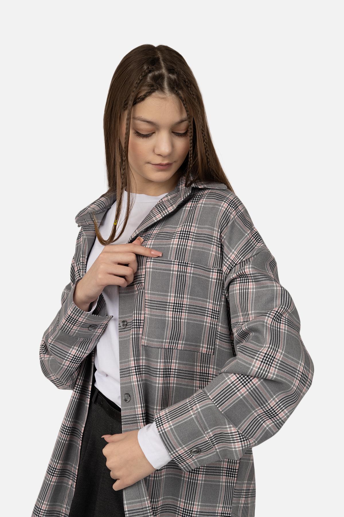 Сорочка жіноча ЦБ-00271031 р. 48 Сірий (SKT001047774) - фото 3 Сорочка жіноча ЦБ-00271031 р. 48 Сірий (SKT001047774) - фото 3