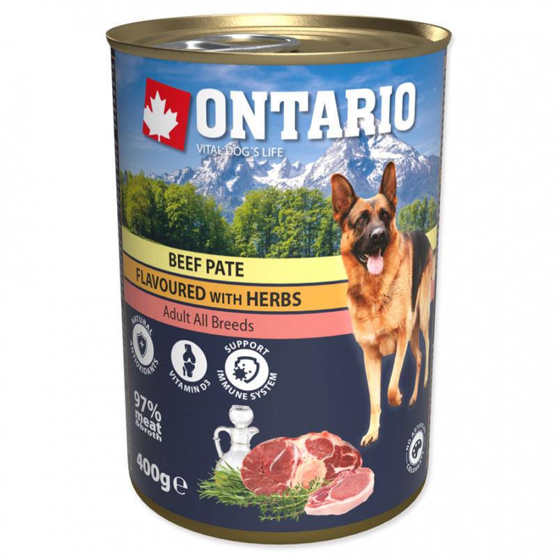 Консерва для собак Ontario Beef Pate with Herbs з яловичиною та травами 400 г (214-21102)