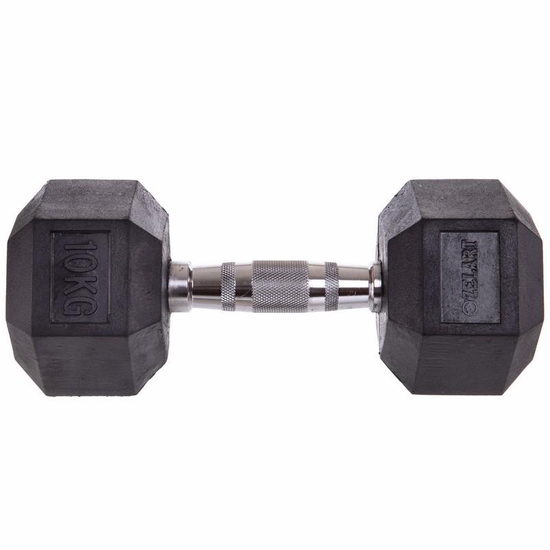 Гантель цільна Zelart TA-5159-10 шестигранна 1 шт. 10 кг (DR002835) - фото 2 Гантель цільна Zelart TA-5159-10 шестигранна 1 шт. 10 кг (DR002835) - фото 2