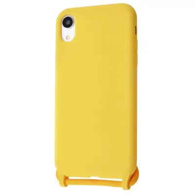 Силиконовый чехол CORD для iPhone Xr с шнурком Желтый