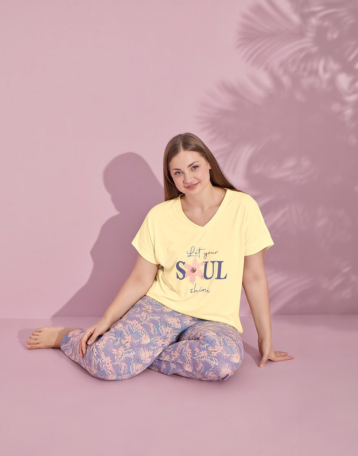 Піжама жіноча Soul shine штани/футболка 5XL (PM32044) - фото 2