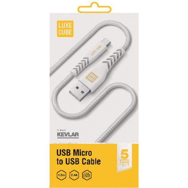 Кабель Luxe Cube USB – microUSB 1.2 м Білий (8886668686266)