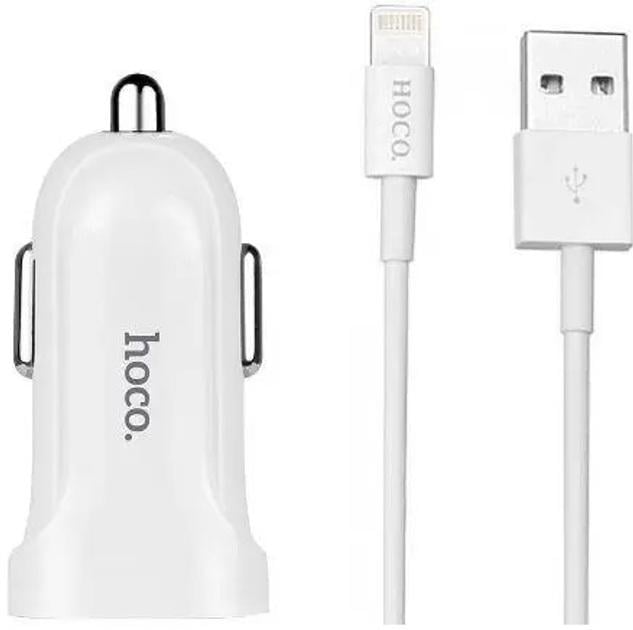 Зарядний пристрій автомобільний 1USB Hoco Z2 USB 6 1,5A White (63309)