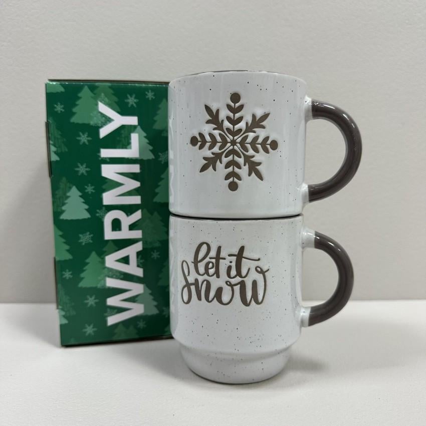 Набор керамических чашек Limited Edition TRSC-BH5019 NY Warmly 320 мл 9 см d 8 см 2 шт. Grey (2815966026) - фото 1