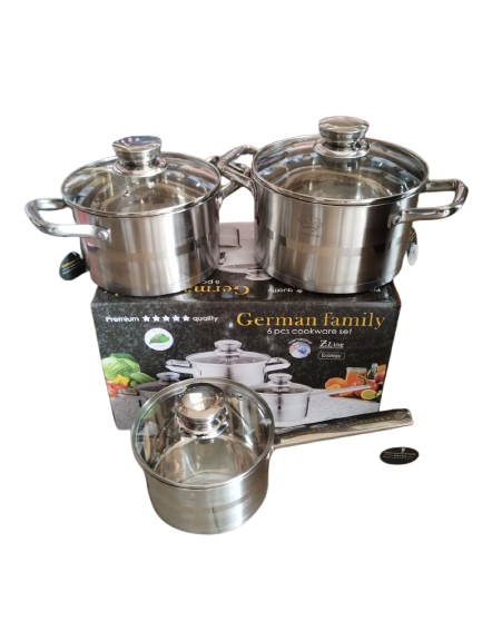 Набір каструль з кришками German Family GF-2071 нержавіюча сталь 6 пр. (GF-2071) - фото 6 Набір каструль з кришками German Family GF-2071 нержавіюча сталь 6 пр. (GF-2071) - фото 6