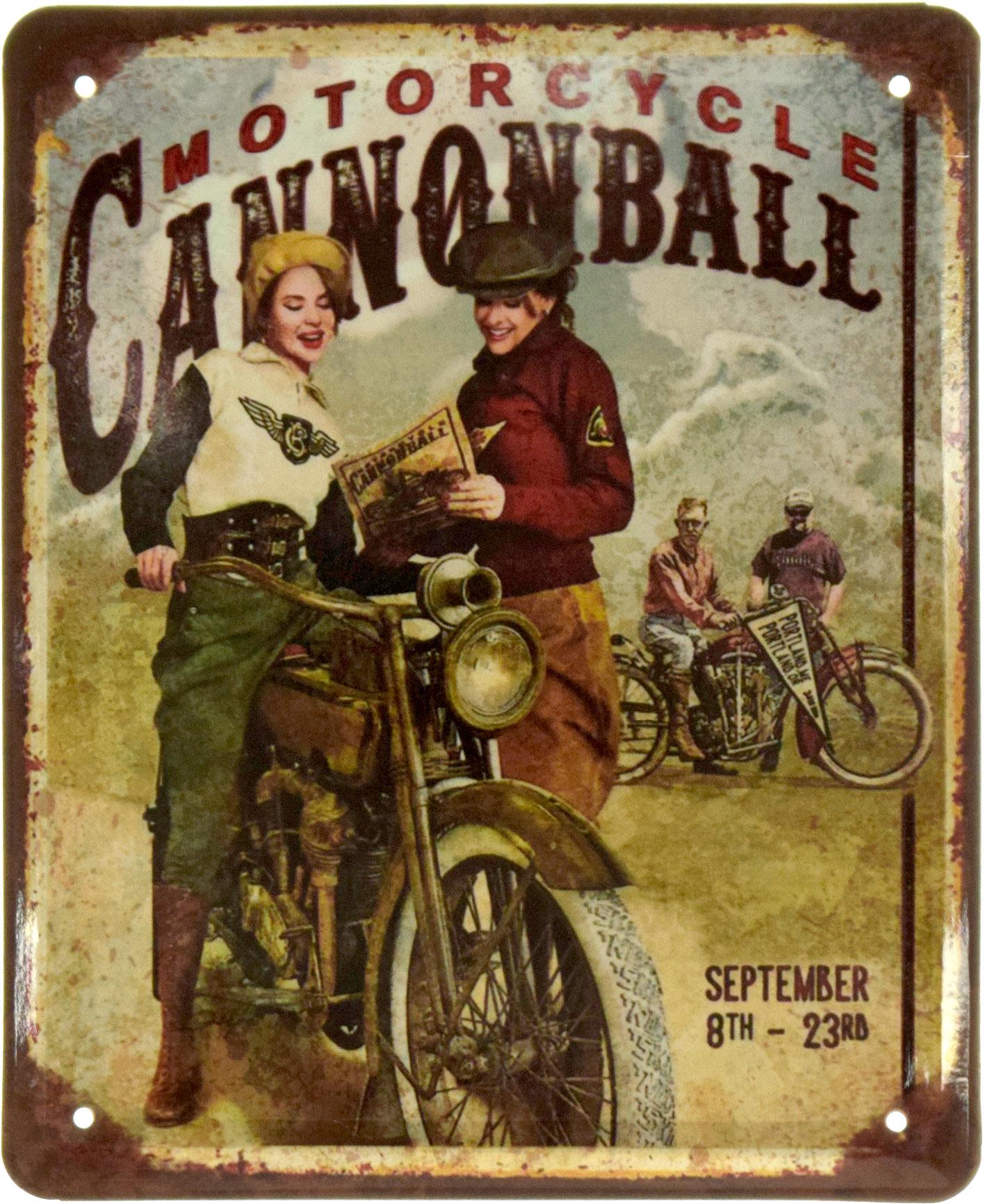 Табличка металева Motorcycle Cannonball September 18x22 см