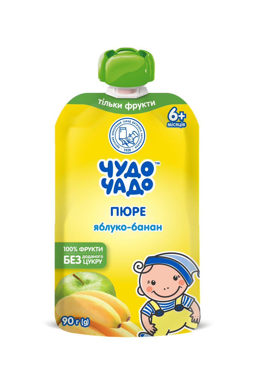Дитяче пюре Чудо-Чадо Яблуко/банан без цукру 90 г (2325113876)