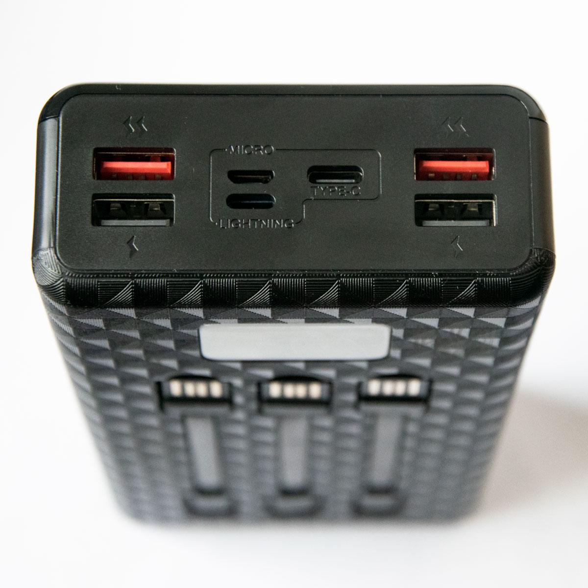 Повербанк на солнечной батарее с Micro USB/Lightning/Type-C Solar Power Bank UKC 20000 mAh Чорний (1009619-Black) - фото 3 Повербанк на солнечной батарее с Micro USB/Lightning/Type-C Solar Power Bank UKC 20000 mAh Чорний (1009619-Black) - фото 3