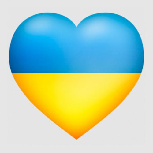 Стикер Сердце патриота 45x45 см Желто-голубой (21562141)