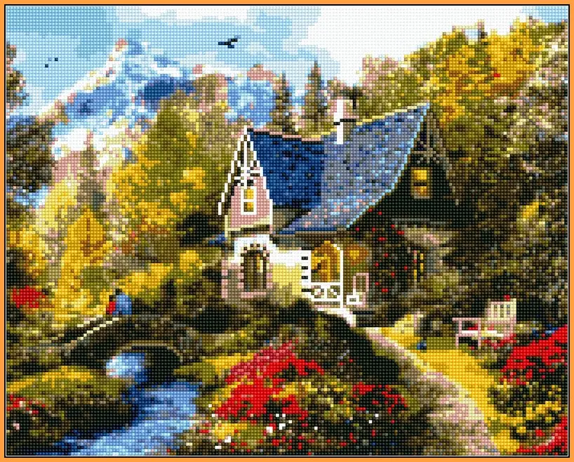 Алмазная мозаика Турбо Вечер в Альпах 40x50 см (ST1154)