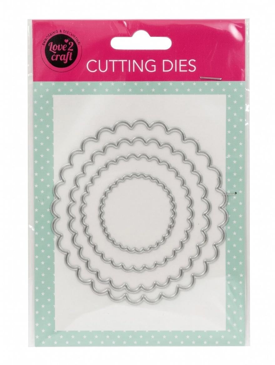 Набір вирубок Avec Love2Craft CUTTING DIES фігурні кола з хвилястим краєм для скрапбукінгу/кардмейкінгу та декору 4 шт. (500114)