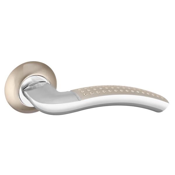 Ручка дверная Punto LOGICA TL SN/CP-3 140 мм матовый никель/хром (35749)