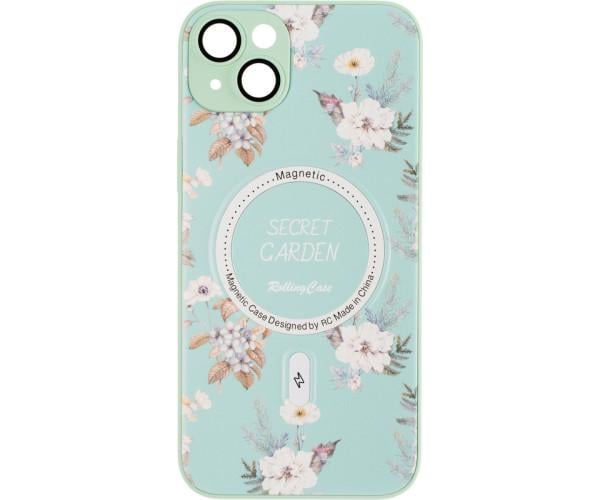 Чехол-накладка Flower Case Mag Safe Camera Protection для Apple iPhone 14 Plus Зеленый