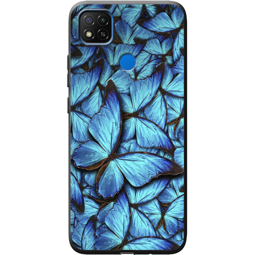 Чехол Boxface Xiaomi Redmi 9C лазурные бабочки Черный силикон (40879-up1550-41176)