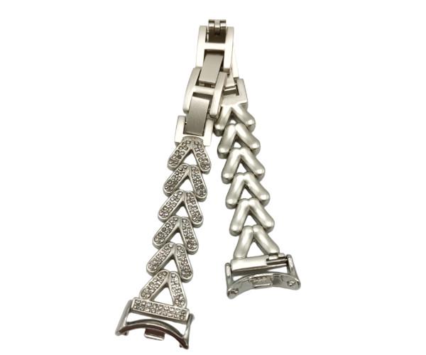 Ремешок металлический Diamond Glamour для Xiaomi Smart Band 9/Smart Band 8 Серый