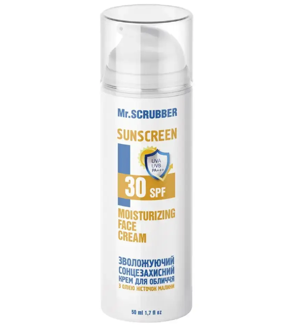 Крем солнцезащитный для лица увлажняющий Mr.SCRUBBER Moisturizing Face Cream SPF 30 с маслом косточек малины (2001190806) Крем солнцезащитный для лица увлажняющий Mr.SCRUBBER Moisturizing Face Cream SPF 30 с маслом косточек малины (2001190806)