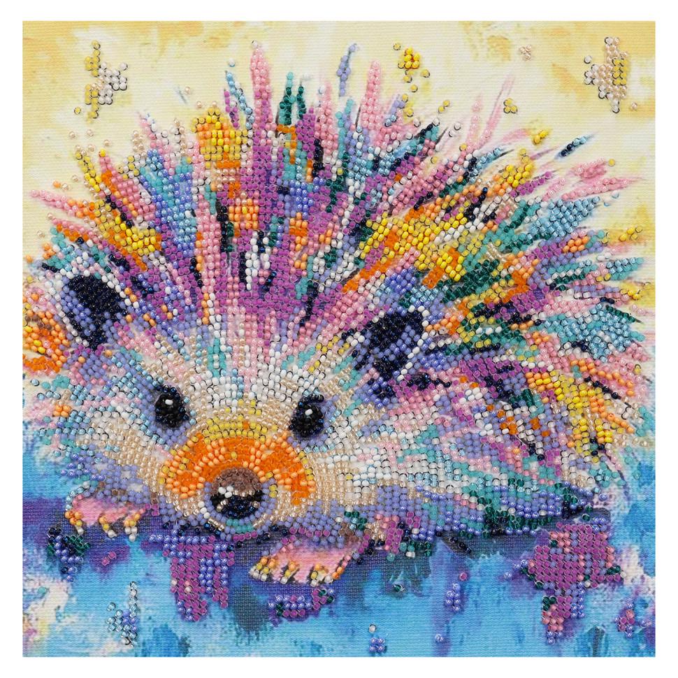 Набор для вышивки бисером Abris Art Ёжик 20х20 см Разноцветный (AMB-101)
