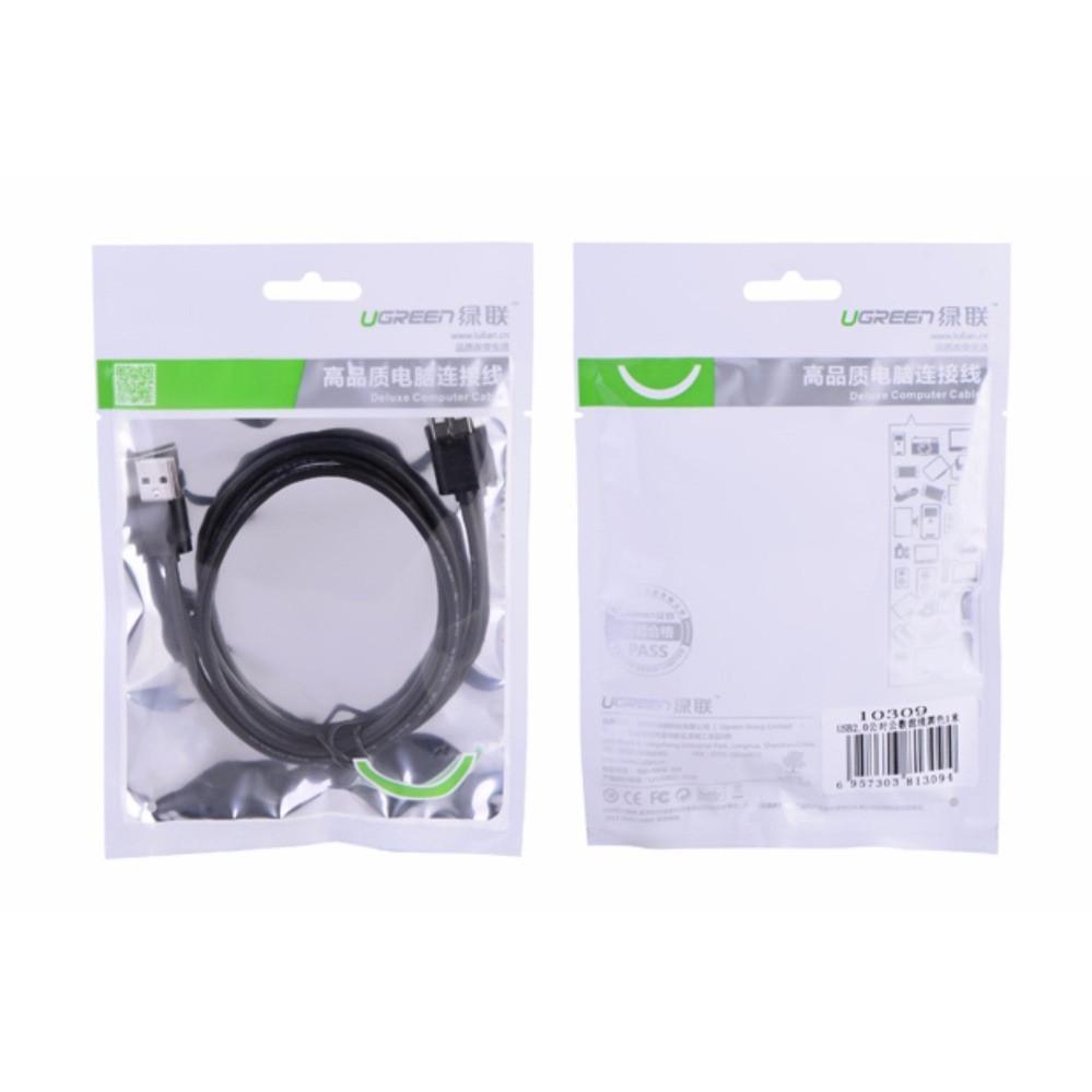 Кабель для принтера Ugreen 10844 USB 2.0 - USB Тип A/Тип B 1 м Черный - фото 3