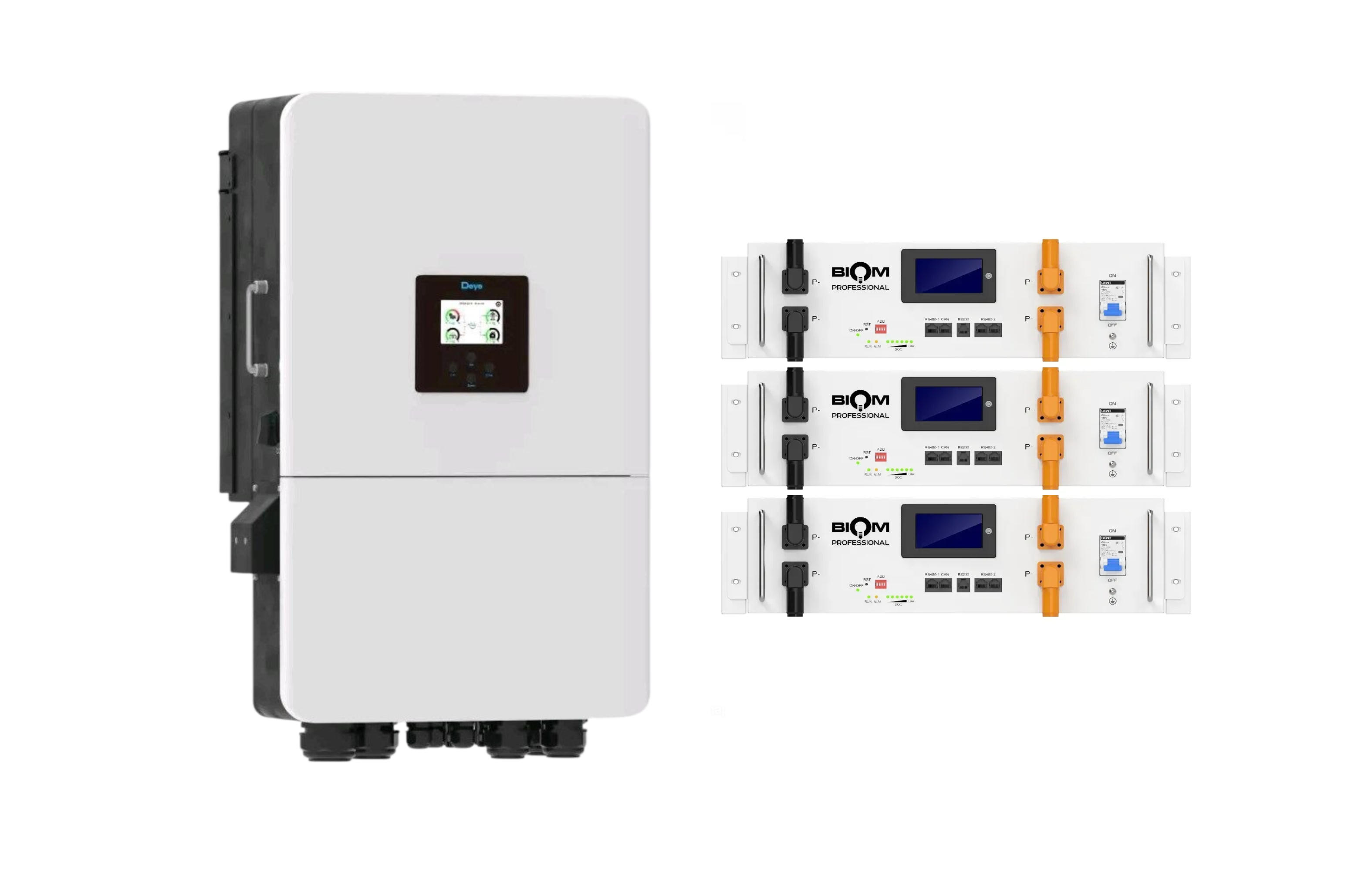 Инвертор Deye SUN-20K-SG05LP3-EU-SM2 20 кВт и три батареи Biom Professional BALFP-R512100-UNI 5,12 кВт·ч (33148552) Инвертор Deye SUN-20K-SG05LP3-EU-SM2 20 кВт и три батареи Biom Professional BALFP-R512100-UNI 5,12 кВт·ч (33148552)