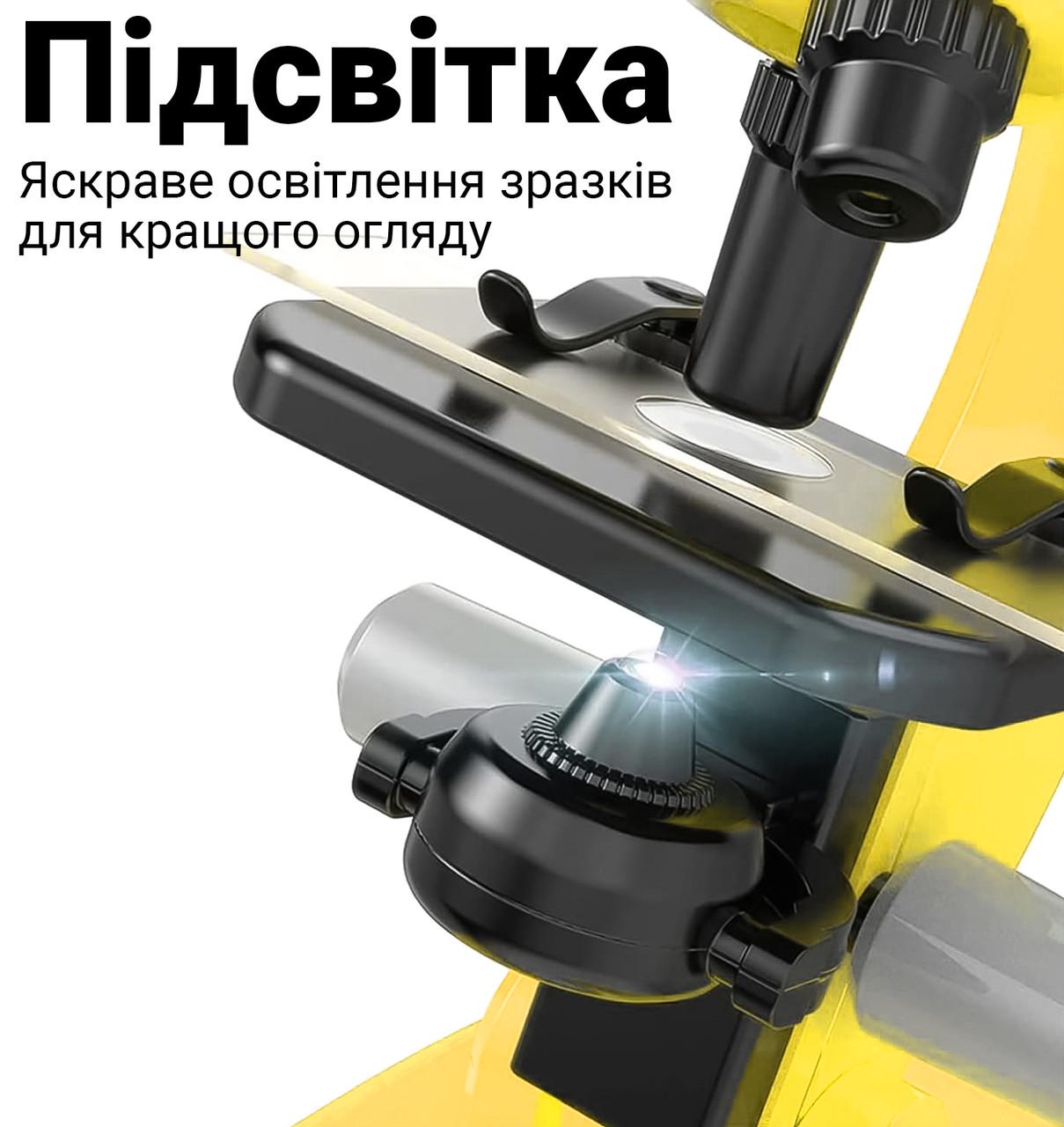 Микроскоп детский OEM 1012A-1 с увеличением 1200х Желтый - фото 10 Микроскоп детский OEM 1012A-1 с увеличением 1200х Желтый - фото 10