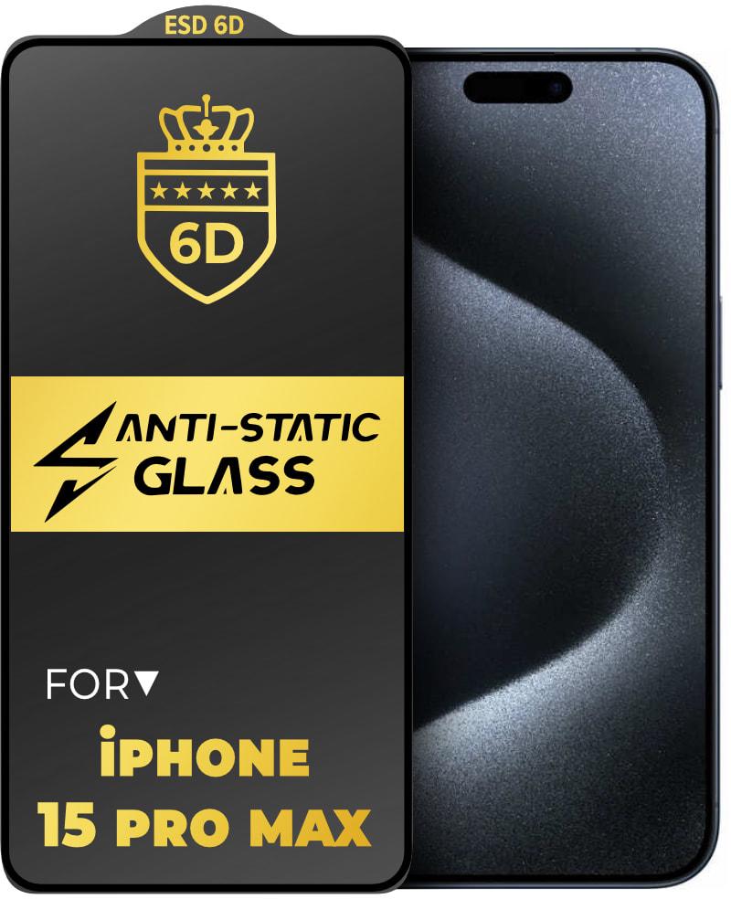 Стекло защитное 6D Anti-Static iPhone 15 Pro Max Glass Shield (34222)