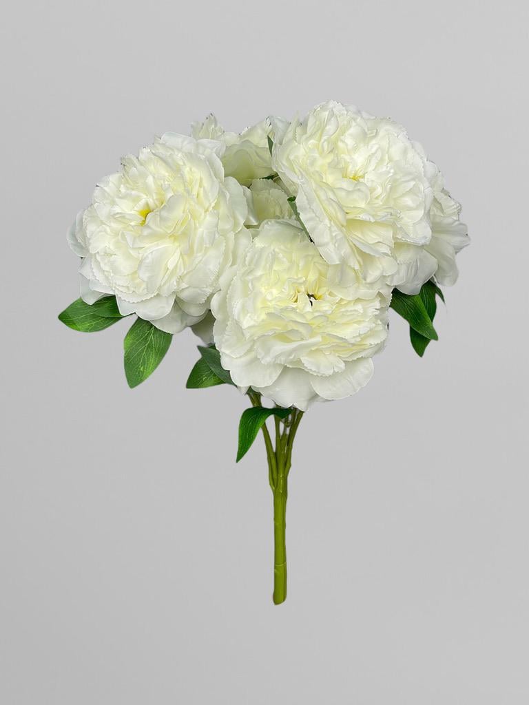 Искусственный букет пиона 7 шт. 55 см Белый (К05026)