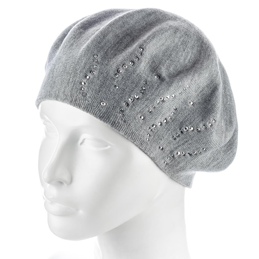 Берет жіночий Zolly ZH235 напіввовняний тонкої в'язки подвійний Світло-сірий (117704)