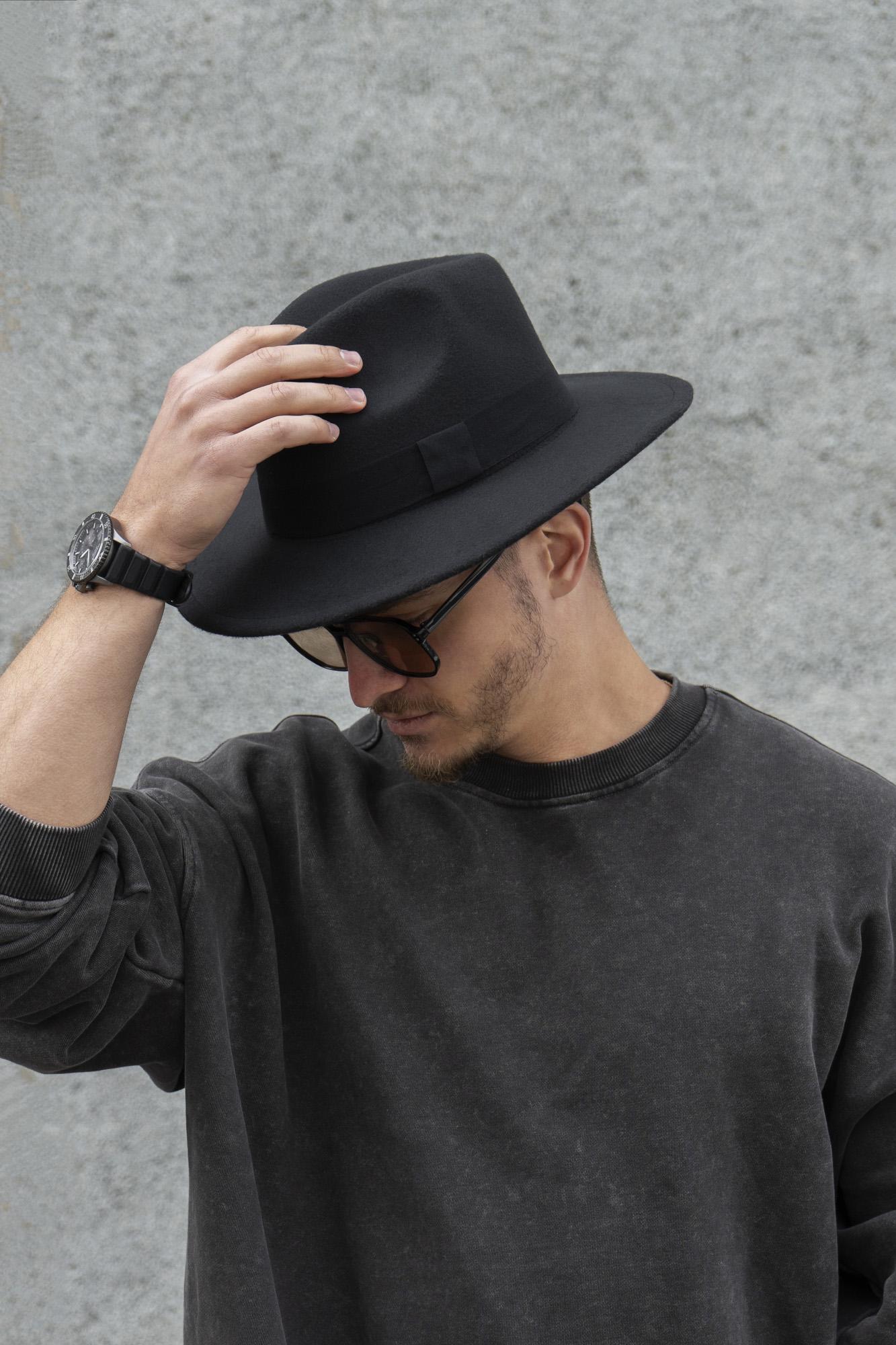 Шляпа мужская Without Fedora с лентой Black (8049688)