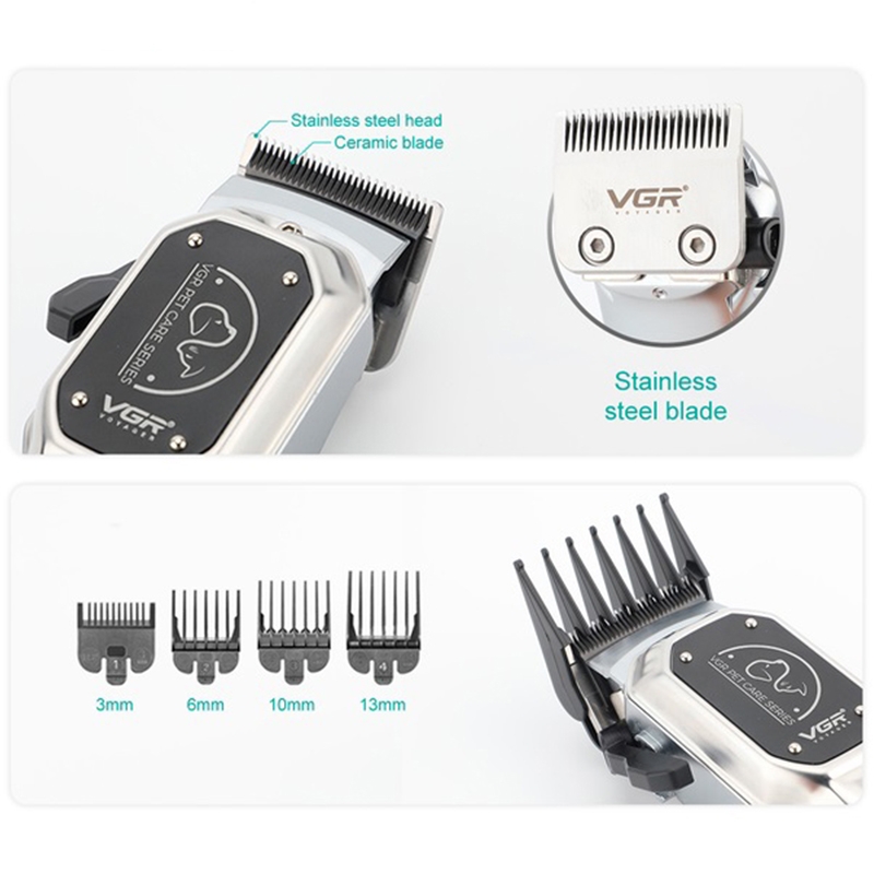 Машинка для стрижки тварин VGR V-201 акумуляторна 10W Grey (tf7463) - фото 6